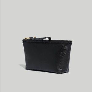 Madewell leather Piazza zip pouch, black, NWT